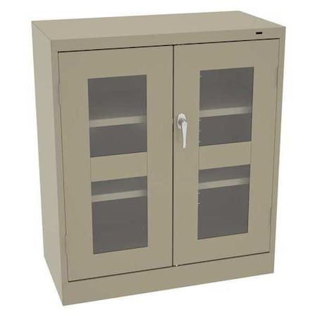 Tennsco Shelving Storage Cabinet, 42 in H, 36 in W, 24 in D, Swing, Keyed, Sand, 2 Shelves, 0 Drawers CVD4224SD