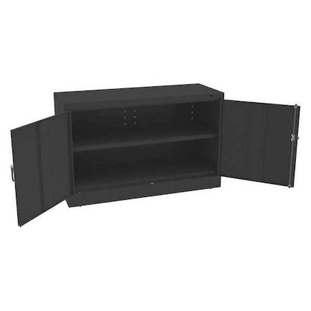 Tennsco Shelving Storage Cabinet, 30 in H, 48 in W, 18 in D, Swing, Keyed, Black, 1 Shelves, 0 Drawers J1830SUBK
