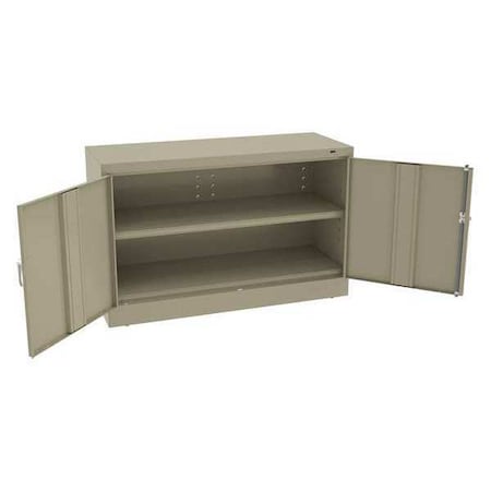 Tennsco Shelving Storage Cabinet, 30 in H, 48 in W, 18 in D, Swing, Keyed, Sand, 1 Shelves, 0 Drawers J1830SUSD