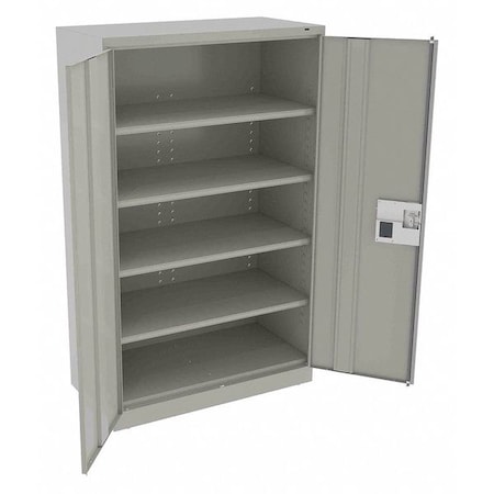 Tennsco Shelving Storage Cabinet, 78 in H, 48 in W, 24 in D, Recessed Pull, Electronic Keypad, Light Gray J2478SUELLG