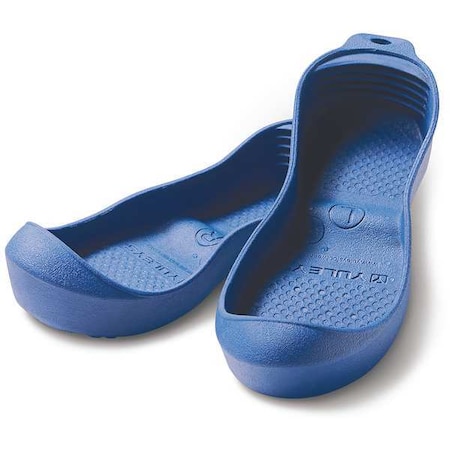 Hexarmor Hands Free Boot Cover, Plain Toe, 3 1/2 in Height, Slip On Closure, Ribbed Sole, Blue, D 32001-D