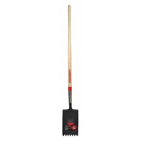 Razor-Back Roof Shovel, 14 ga Not Applicable Blade, Steel Blade, Rear Rolled Step, 48 in L Wood Wood Handle 46141GR