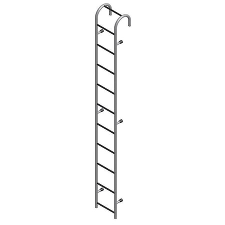 Cotterman 12 ft Overall H, Storage Tank Ladder, Steel, 12 Steps, Gray Powder Coated Finish ST12AL C1