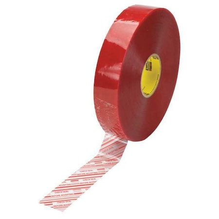 Scotch Carton Tape, Red on Clear, 48mmx914m, PK6 46448