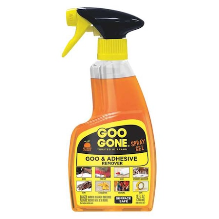 GOO GONE Adhesive Remover, Trigger Spray Bottle, 12 oz, Ready to Use Spray Gel, Citrus 2096