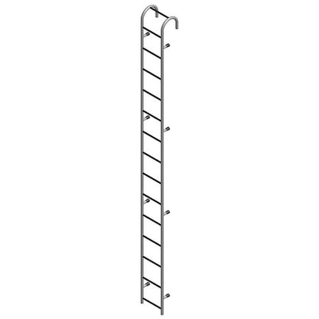 Cotterman 13 ft Overall H, Storage Tank Ladder, Steel, 13 Steps, Gray Powder Coated Finish ST13AL C1