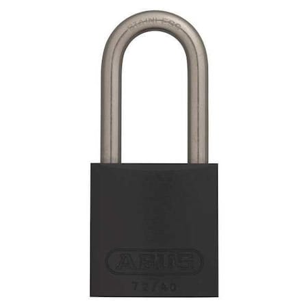 Abus KA 72 Ser Alum Lock 1-1/2 Key No.Tt03657, Aluminum Body, Hardened Steel Shackle 72HBB/40-40KABLKTT0365
