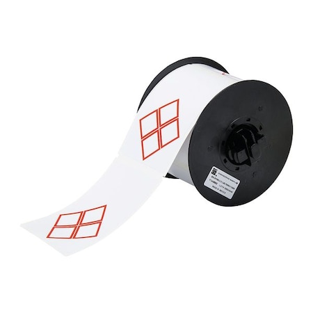 Brady Thermal Transfer Label, Red on White, Labels/Roll: 270 B30-261-7569-CLP4B