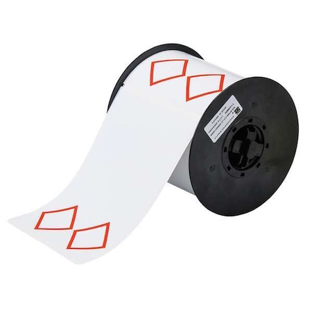 Brady Thermal Transfer Label, Red on White, Labels/Roll: 200 B30-262-7569-CLP2