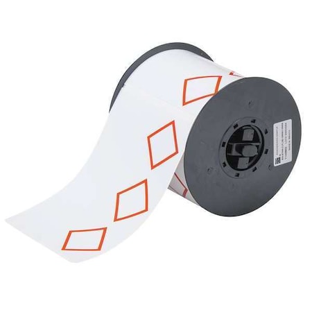 Brady Thermal Transfer Label, Red on White, Labels/Roll: 200 B30-262-7569-CLP3B