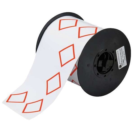 Brady Thermal Transfer Label, Red on White, Labels/Roll: 200 B30-262-7569-CLP4A