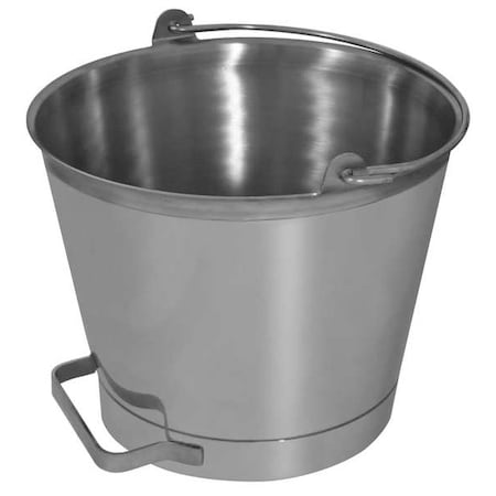 Sani-Lav Pail, 13 qt, Stainless Steel, Extra Handle P13H