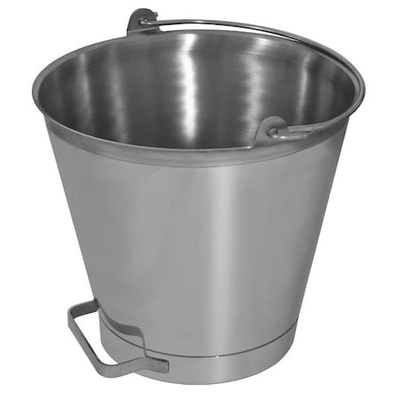 Sani-Lav Pail, 16 qt, Stainless Steel, Extra Handle P16H