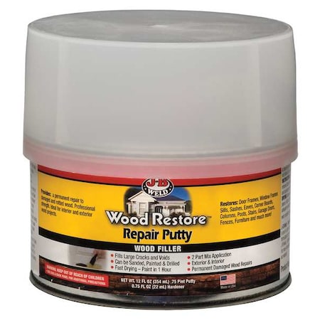J-B Weld Putty 12 oz Size, Can Light Brown Wood Restore 40003