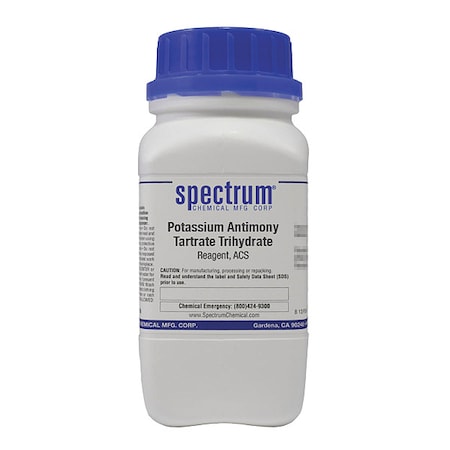 Spectrum Chemical Potassium Antimony Tartrate Trihydrate A1561-500GM10
