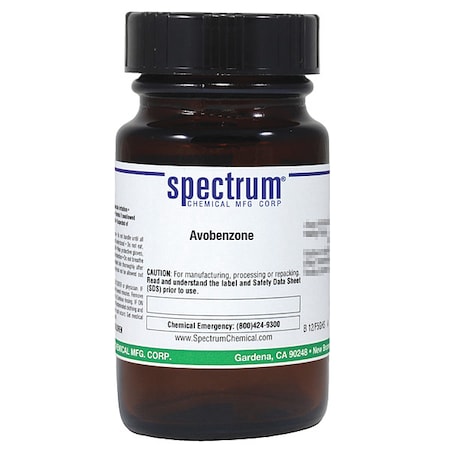Spectrum Chemical Avobenzone, 25g, CAS 70356-09-1, Amber Glss A2682-25GM