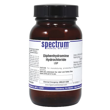 Spectrum Chemical Diphenhydramine Hydrochloride, USP, 100g DI160-100GM