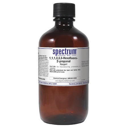 Spectrum Chemical 1, 1, 1, 3, 3, 3-Hexafluoro-2-propanol, 1kg H1008-1KG11