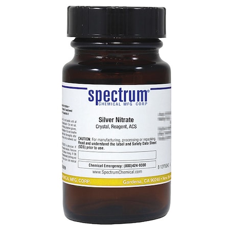 Spectrum Chemical Silver Nitrate, Crystal, Reagent, ACS, 125g S1085-125GM07