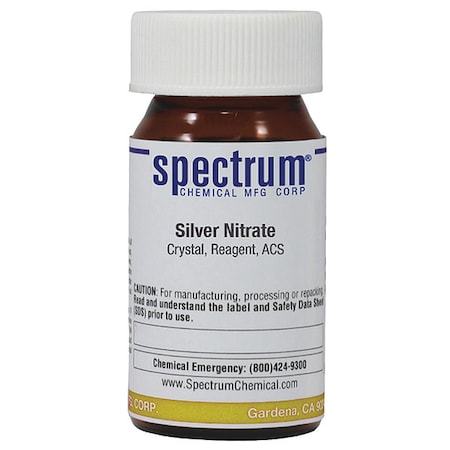 Spectrum Chemical Silver Nitrate, Crystal, Reagent, ACS, 25g S1085-25GM04