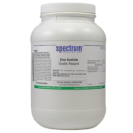 Spectrum Chemical Zinc Acetate, Crystal, Reagent, 2.5kg Z1045-2.5KG13