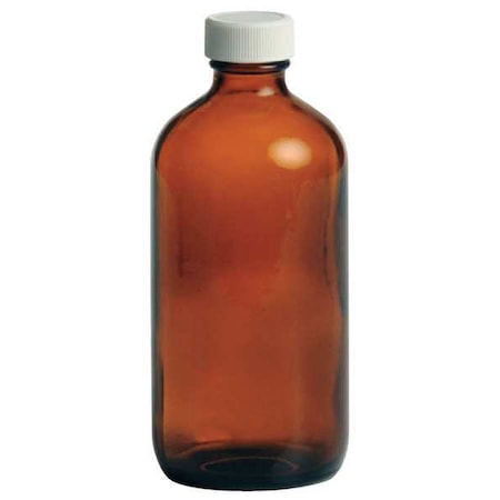 Qorpak Glass Bottle, 8 oz., Amber, PK24 239562