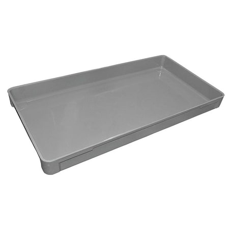 Mfg Tray Stackable Storage Container, 5.1 gal, 30-3/8 in L x 15-7/8 in W x 2-3/4 in H, Gray 8051085136