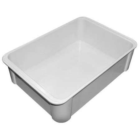 Mfg Tray Stackable Storage Container, 3 gal, 16-1/2 in L x 11-3/8 in W x 4-5/8 in H, White 8020085269