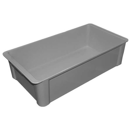 Mfg Tray Stackable Storage Container, 6 gal, 23-3/8 in L x 12 in W x 6 in H, Gray 8083085136
