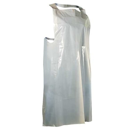 Cellucap Disposable Apron, Polyethylene, Seamless, 1 mil, 46 in, White, Universal, 100 PK PAL46RGRA