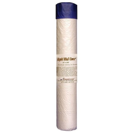 Americover Light Duty Static Construction Film, 2 mil Thick, 10 ft Width, 100 ft Length, Frosted Clear RWC10