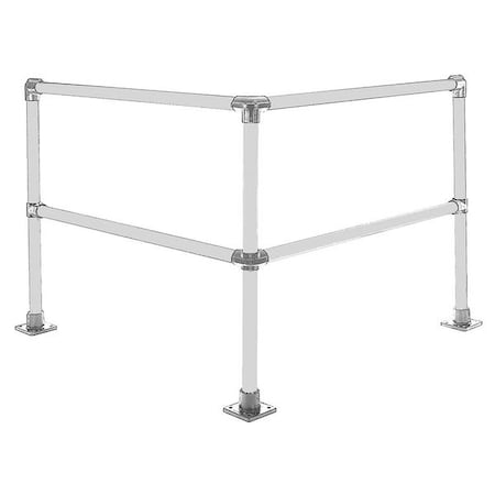 Hollaender Handrail Corner Connector, 8 Ft, Aluminum 50150