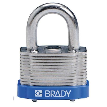Brady Keyed Padlock, Extended, Rectangular Steel Body, Hardened Steel Shackle, 3/4 in W, 3 PK 118973