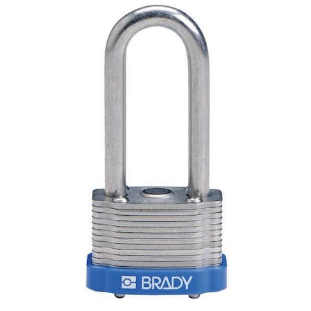 Brady Key Retaining Steel Padlock, Extended, Rectangular Steel Body, Hardened Steel Shackle, 3/4 in W 118974