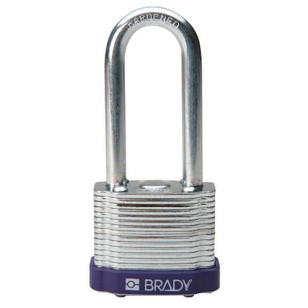 Brady Keyed Padlock, Extended, Rectangular Steel Body, Hardened Steel Shackle, 3/4 in W 123275
