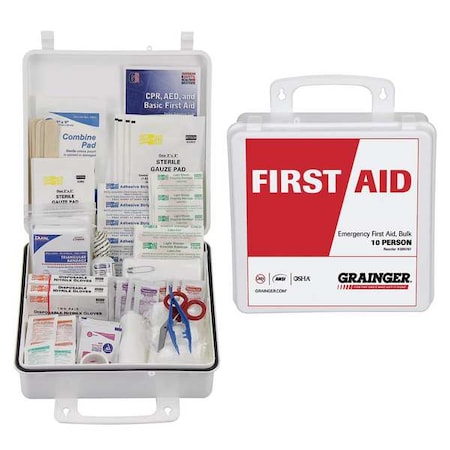 First Aid Only First Aid Kit and Housing, Plastic 133 Components, 10 People Served 54551