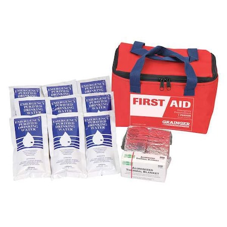 First Aid Only Personal Survival Kit, 16 Piece, Red 54595