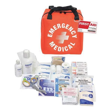 Zoro Select Emergency Medical Kit, Fabric Bag, 183 Components, 10 People Served 54596