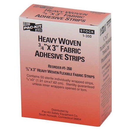 First Aid Only Bandage, Beige, Fabric, Box, PK50 1-350