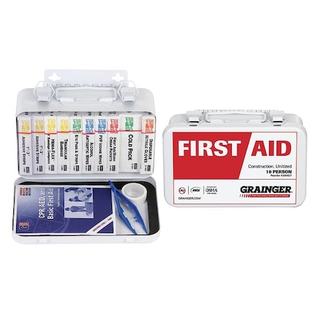 First Aid Only First Aid Kit and Housing, Metal 74 Components, 10 People Served 54582
