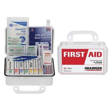 First Aid Only First Aid Kit and Housing, Plastic 57 Components, 10 People Served 54590