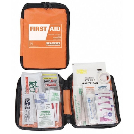 First Aid Only First Aid Kit and Housing, Fabric 43 Components, 25 People Served 54601