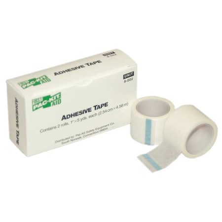 First Aid Only Tape, White, 1 In. W, 5 ft. L, PK2 8-002