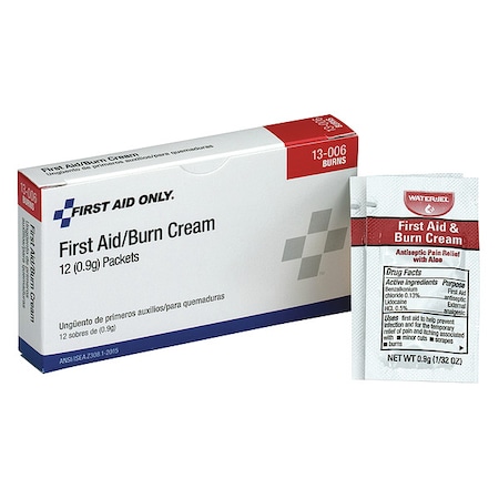 First Aid Only Burn Cream, Packet, 0.9g, PK12 13-006