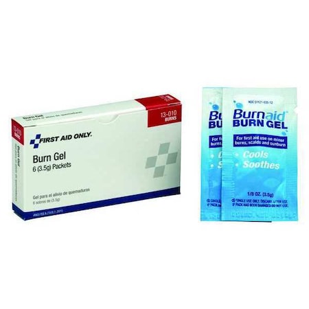 First Aid Only Burn Gel, Packet, 0.125g, PK6 13-010