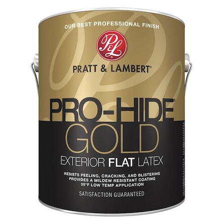 Pratt & Lambert Exterior Paint, Flat, Latex Base, 1 gal 0000Z8491-16