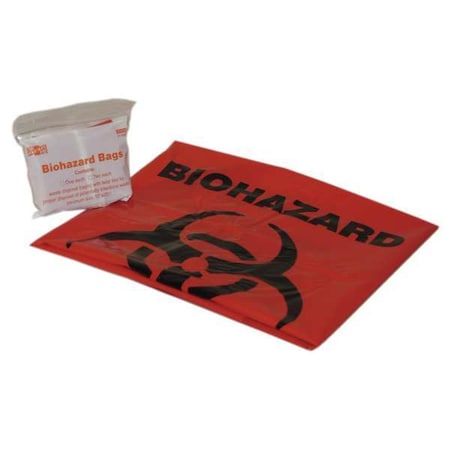 First Aid Only Biohazard Bags, 7 to 10 gal., Red 21-022B1