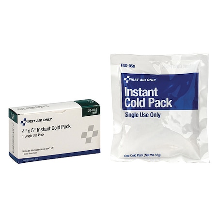 First Aid Only Instant Cold Pack, White, 6In. x 4-1/2In. 21-004