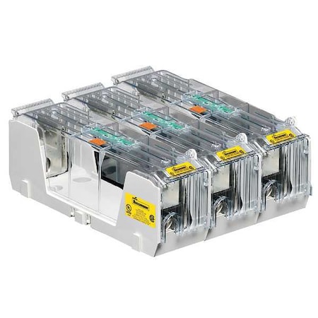Eaton Bussmann Open Fuse Block, 225 to 400A Amp Range, 600V AC/DC Volt Rating, 3 Poles, Box Lug RM60400-3CR