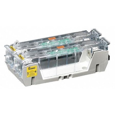 Eaton Bussmann Open Fuse Block, 70 to 100A Amp Range, 600V AC/DC Volt Rating, 2 Poles, Box Lug RM60100-2CR